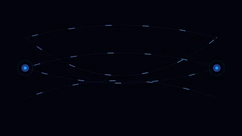 Abstract digital composition featuring glowing blue orbs and light streaks 動画素材 338310743