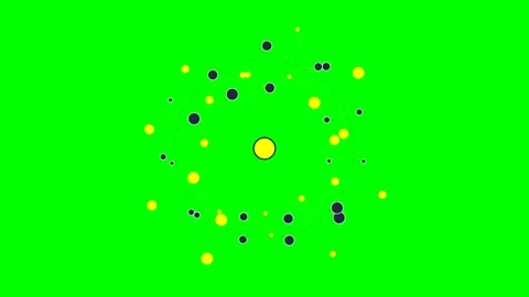 Abstract digital composition featuring yellow and dark circles on green Stock Footage 340267799