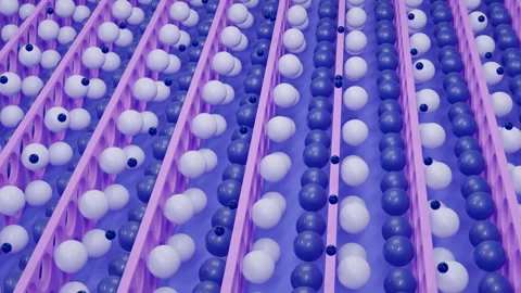 Abstract digital composition with geometric objects in fluorescent colors Stock Footage 339294811