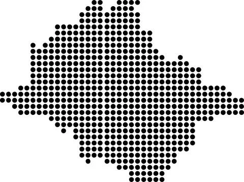 Abstract digital composition representing an artistic geographical map silh.. Illustration