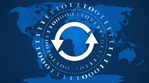 Abstract digital computer background - binary code with Update sign Stock Illustration