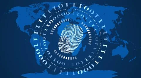 Abstract digital computer background - Fingerprint logo Stock Illustration