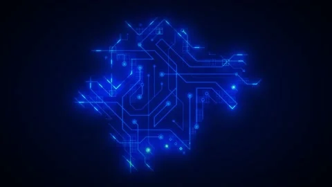 Abstract Digital Computer Chipset Motherboard Background Animation Video stock 145477606