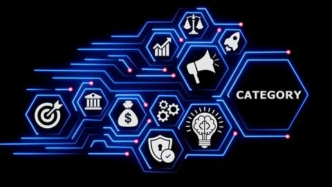 Abstract digital concept for category organization and management. Stock Illustration