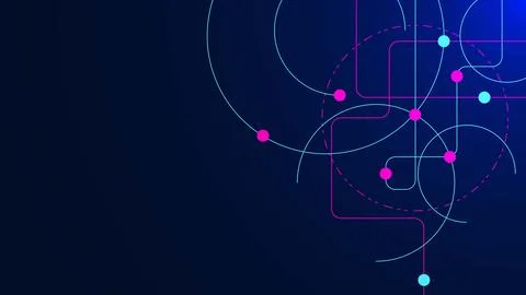 Abstract digital connection with connecting dots and lines. イラスト素材