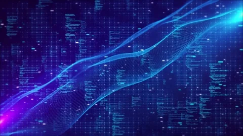 Abstract digital connection, dots, lines numbers Artificial Intelligence finance Stock Footage 277101814