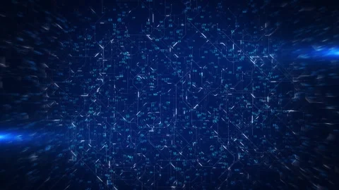 Abstract digital connection, dots, lines numbers Artificial Intelligence finance Stock Footage 278303846