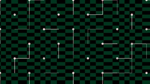 Abstract digital connection grid with lines and dots on checkerboard pattern Stock Footage 331353094