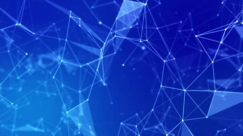 Abstract digital connection of lines and dots weightlessly flowing. Network Stock Footage 268736816