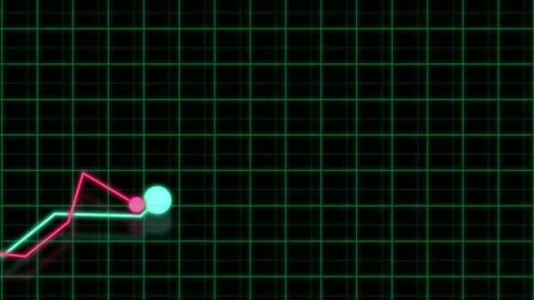 Abstract Digital Connection Lines with Glowing Nodes on Grid Background 動画素材 342132486