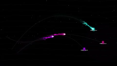 Abstract digital connection map showing glowing light streaks between netwo.. Stock Footage 344240347