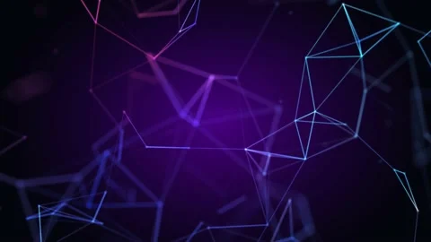 Abstract digital connection moving dots and lines transform. Technology 스톡 동영상 147965428
