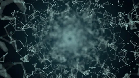 Abstract digital connection moving dots and lines. Technology background. Networ Stock Footage 154263678