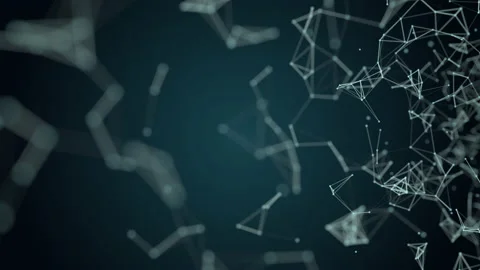 Abstract digital connection moving dots and lines. Technology background. Networ Stock Footage 154264252