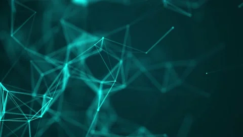 Abstract digital connection moving dots and lines. Network connection structure. Stock Footage 154806946
