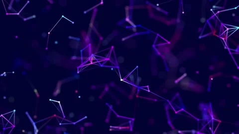 Abstract digital connection moving dots and lines. Network connection structure. Stock Footage 155273708