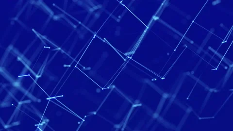 Abstract digital connection moving dots and lines. Network connection structure. Stock Footage 155276309