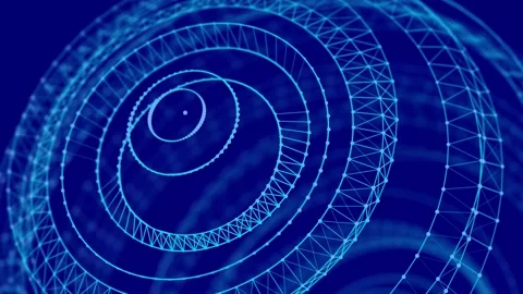 Abstract digital connection moving dots and lines. Technology background. Stock Footage 155574271