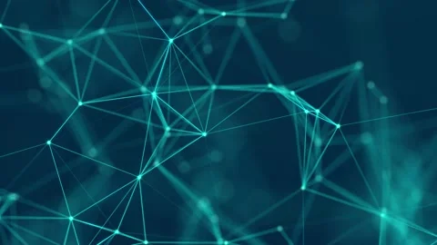 Abstract digital connection moving dots and lines.  Plexus effect. Stock Footage 155578217