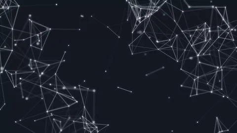 Abstract digital connection moving dots and lines. Technology background. Stock Footage 155706344