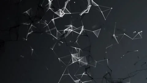 Abstract digital connection moving dots and lines. Technology background. Stock Footage 155807780