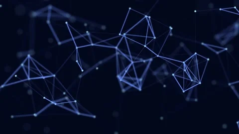 Abstract digital connection moving dots and lines. Network connection structure. Stock Footage 156074996