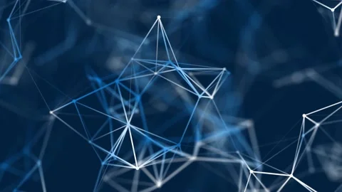 Abstract digital connection moving dots and lines. Technology background. Stock Footage 156088361