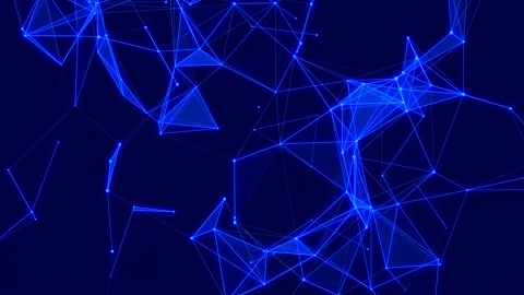 Abstract digital connection moving dots and lines. Network connection structure. Stock Footage 156208802