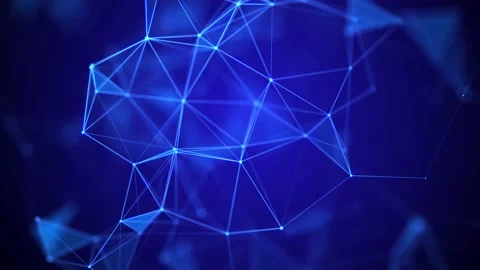 Abstract digital connection moving dots and lines. Plexus effect. Stock Footage 156544847