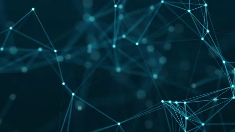 Abstract digital connection moving dots and lines. Technology background. Stock Footage 156545847