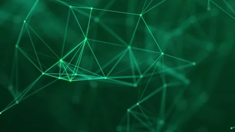 Abstract digital connection moving dots and lines. Technology background. Stock Footage 156545927