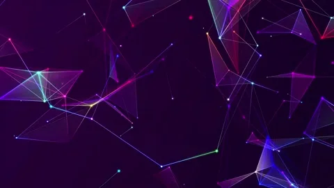 Abstract digital connection moving dots and lines. Plexus effect. Stock Footage 156546144