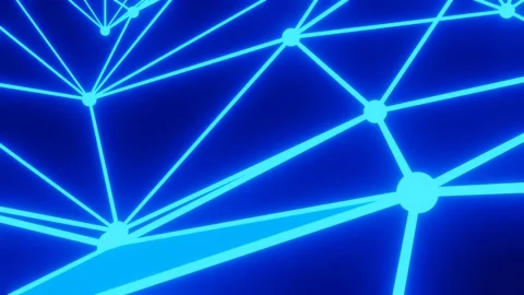 Abstract digital connection moving dots and lines. 3D rendering. Stock Footage 166316085