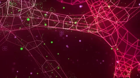 Abstract digital connection moving dots and lines Video stock 169332700