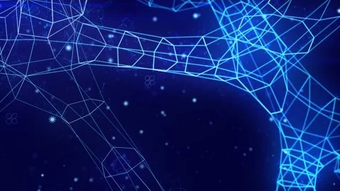 Abstract digital connection moving dots and lines Video stock 169332938