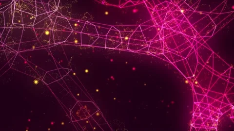 Abstract digital connection moving dots and lines Video stock 169332939