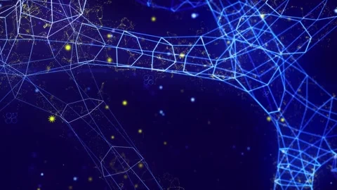 Abstract digital connection moving dots and lines Video stock 169332943