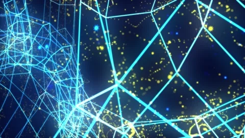 Abstract digital connection moving dots and lines Video stock 169332979