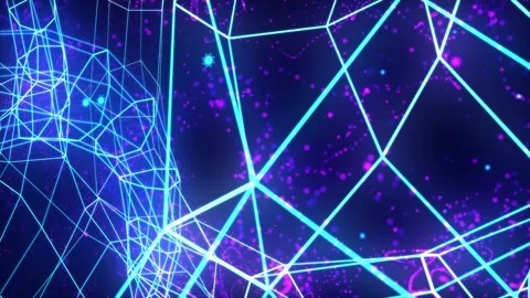 Abstract digital connection moving dots and lines Video stock 169333003