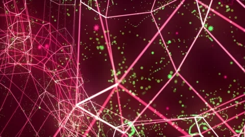 Abstract digital connection moving dots and lines Video stock 169333004