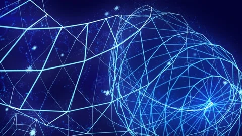 Abstract digital connection moving dots and lines Video stock 169333132