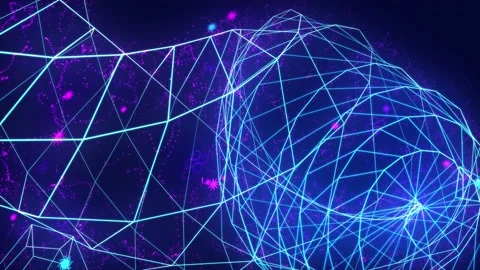 Abstract digital connection moving dots and lines Video stock 169333133