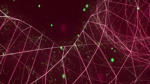 Abstract digital connection moving dots and lines Video stock 169333134