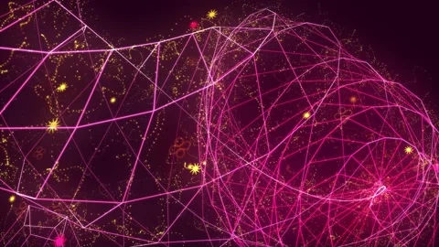 Abstract digital connection moving dots and lines Video stock 169333140