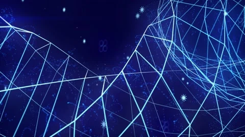 Abstract digital connection moving dots and lines Video stock 169333211
