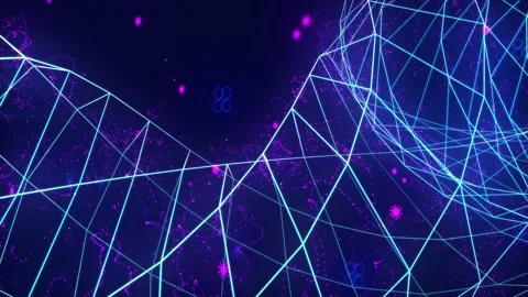 Abstract digital connection moving dots and lines Video stock 169333213