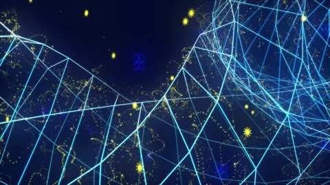 Abstract digital connection moving dots and lines Video stock 169333214