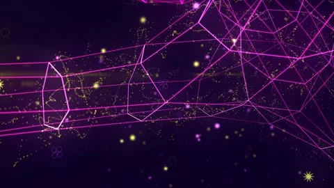 Abstract digital connection moving dots and lines Video stock 169333327