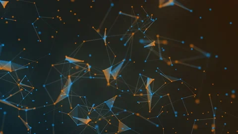 Abstract digital connection moving dots and lines. Technology background Stock Footage 211422942