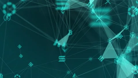 Abstract digital connection moving dots and lines. Technology background Stock Footage 230372993